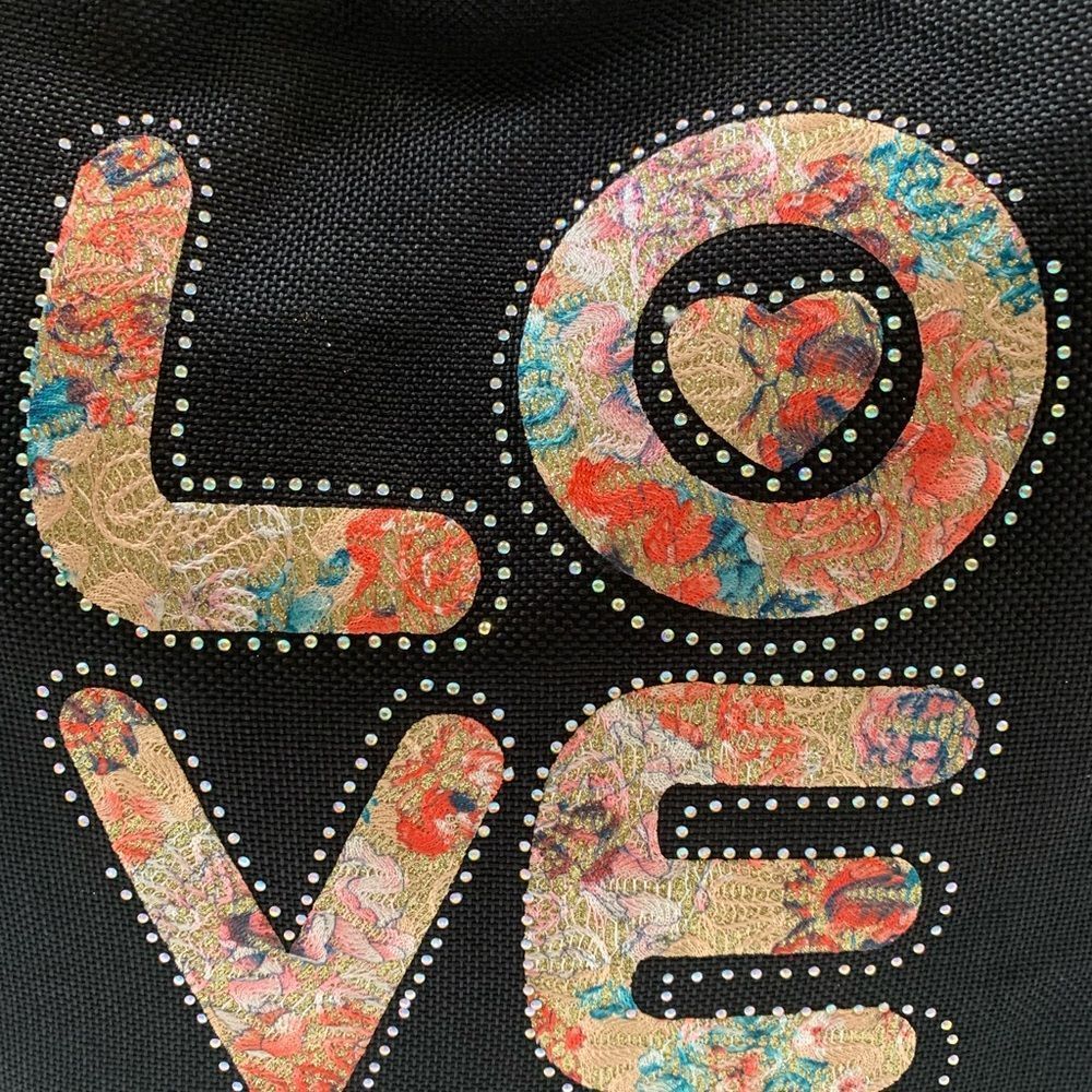 LOVE Tote Bag - Large - Black -NWT - Picture 3 of 8